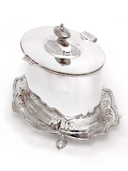 ANTIQUE JAMES DEAKIN SON OVAL SILVER PLATED BISCUIT BOX - ADDITIONAL PHOTO 1