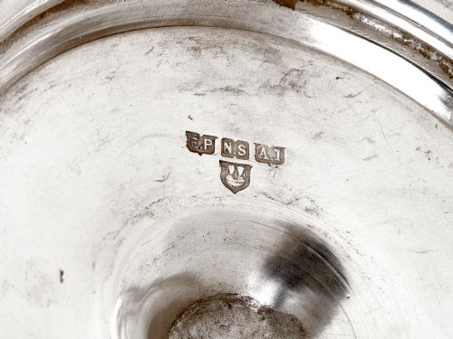 ANTIQUE TWO HANDLE SILVER PLATED TROPHY CUP CHASED WITH SCROLLS AND FLOWERS - ADDITIONAL PHOTO 2