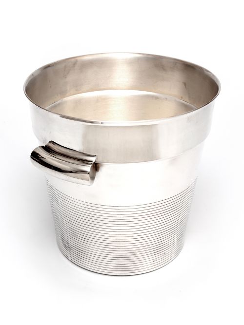 LARGE FRENCH ART DECO STYLE SILVER PLATED ICE BUCKET - ADDITIONAL PHOTO 1