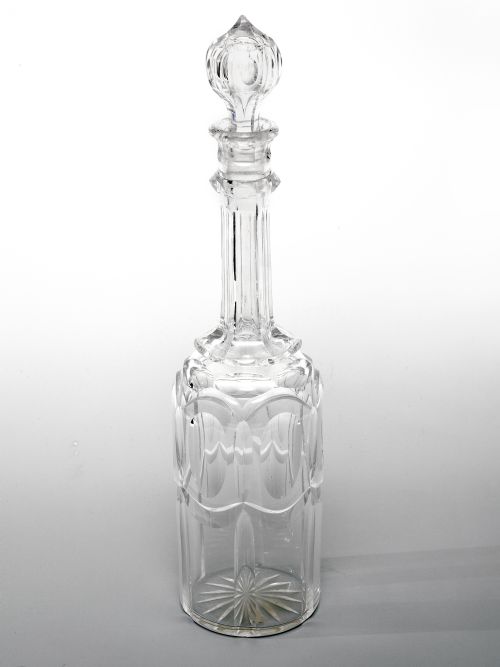 VICTORIAN SILVER PLATED CAST DECANTER STAND WITH THREE CUT GLASS DECANTERS - ADDITIONAL PHOTO 2