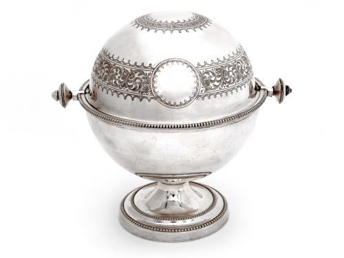 antique elkington co silver plated revolving top butter dish - CATEGORY: ANTIQUE SILVER - DATED 1880