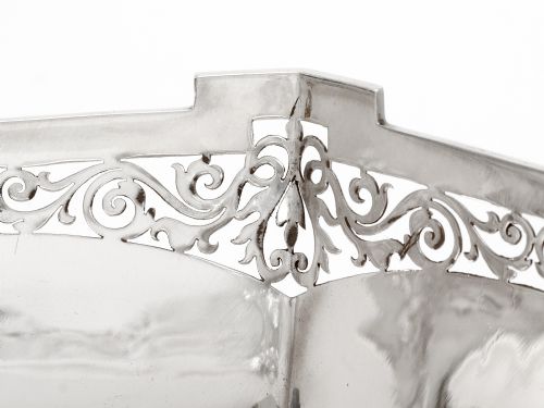 LARGE ANTIQUE OCTAGONAL WALKER HALL SILVER BOWL - ADDITIONAL PHOTO 1