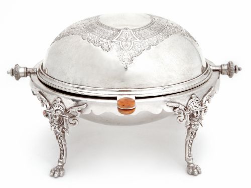 james dixon son silver plated oval revolving butter dish - CATEGORY: ANTIQUE SILVER - DATED 1870