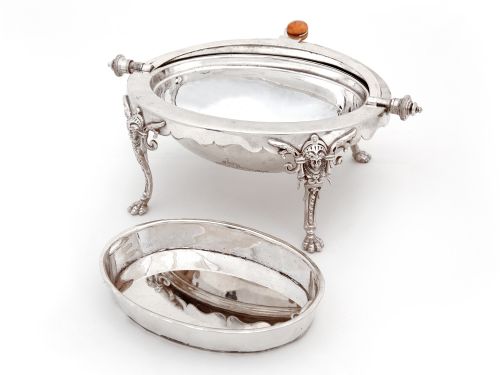 JAMES DIXON SON SILVER PLATED OVAL REVOLVING BUTTER DISH - ADDITIONAL PHOTO 2
