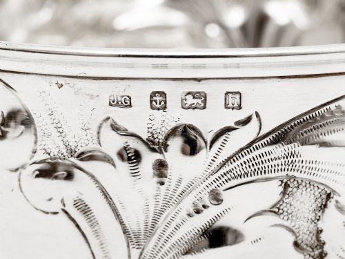 EDWARDIAN SILVER ROSE BOWL EMBOSSED WITH FLOWERS AND SCROLLS - ADDITIONAL PHOTO 4