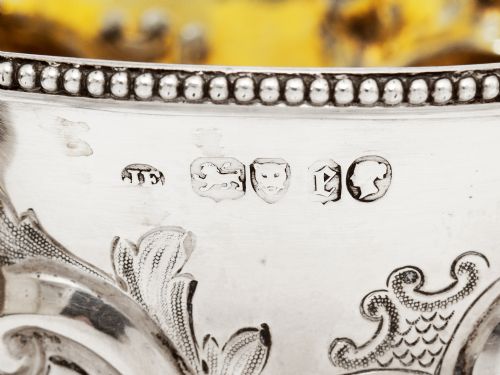 VICTORIAN SILVER TWO HANDLE TROPHY CUP CHASED WITH FLOWERS AND SCROLLS - ADDITIONAL PHOTO 4