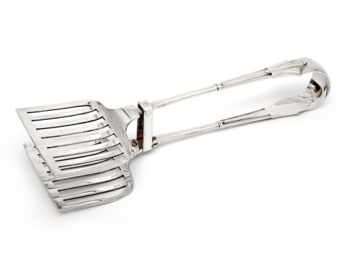 edwardian silver plated asparagus servers with an albany pattern handle - CATEGORY: ANTIQUE SILVER - DATED 1920
