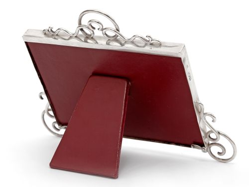 EDWARDIAN SILVER PICTURE PHOTO FRAME WITH A PLAIN MOUNT AND THICK GAUGE APPLIED SCROLLING - ADDITIONAL PHOTO 1