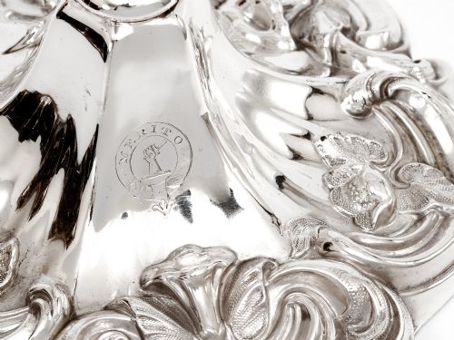 PAIR OF DECORATIVE VICTORIAN SILVER PLATED CANDLE STICKS IN A HIGH ROCOCO FORM - ADDITIONAL PHOTO 3