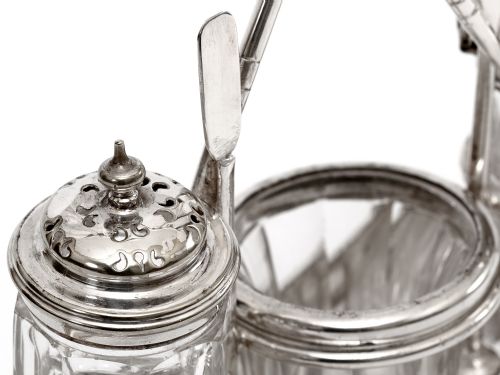 UNUSUAL VICTORIAN SILVER PLATE NOVELTY ROWING BOAT CRUET SET - ADDITIONAL PHOTO 3