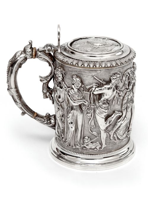 ORNATE VICTORIAN ELECTRO FORMED SILVER PLATED LIDDED TANKARD - ADDITIONAL PHOTO 4