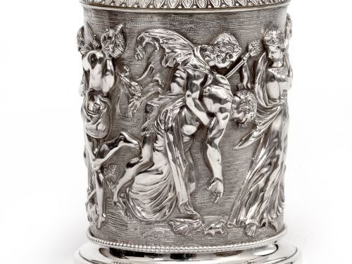 ORNATE VICTORIAN ELECTRO FORMED SILVER PLATED LIDDED TANKARD - ADDITIONAL PHOTO 6