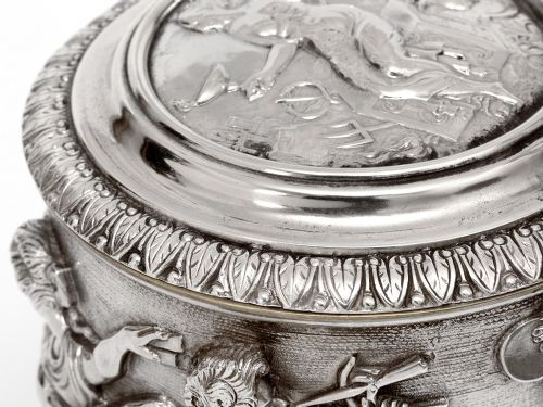 ORNATE VICTORIAN ELECTRO FORMED SILVER PLATED LIDDED TANKARD - ADDITIONAL PHOTO 8