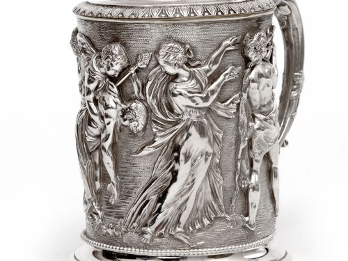 ORNATE VICTORIAN ELECTRO FORMED SILVER PLATED LIDDED TANKARD - ADDITIONAL PHOTO 11