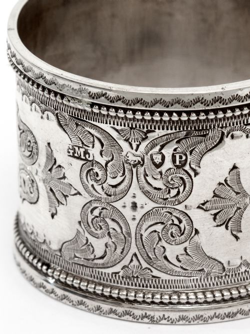 PAIR OF BOXED ANTIQUE VICTORIAN SILVER NAPKIN RINGS - ADDITIONAL PHOTO 7