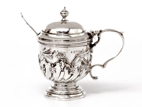 EDWARDIAN BOXED SET OF SEVEN SILVER CONDIMENTS RETAILED BY HARRODS - ADDITIONAL PHOTO 3