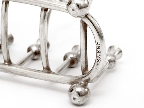 LATE VICTORIAN NOVELTY SILVER PLATED TOAST RACK WITH THISTLE DECORATION - ADDITIONAL PHOTO 4