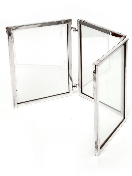 simple simon patent silver plated folding photo or picture frame - CATEGORY: ANTIQUE SILVER - DATED 1930