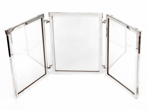 SIMPLE SIMON PATENT SILVER PLATED FOLDING PHOTO OR PICTURE FRAME - ADDITIONAL PHOTO 1