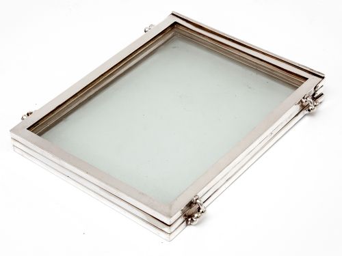 SIMPLE SIMON PATENT SILVER PLATED FOLDING PHOTO OR PICTURE FRAME - ADDITIONAL PHOTO 2