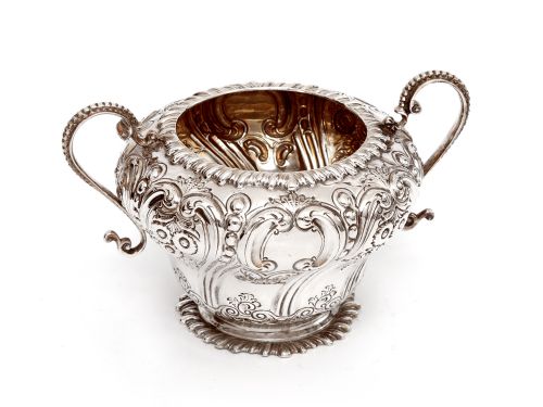 LATE VICTORIAN THREE PIECE SILVER TEA SET CHASED WITH FLOWERS AND SCROLLS - ADDITIONAL PHOTO 2