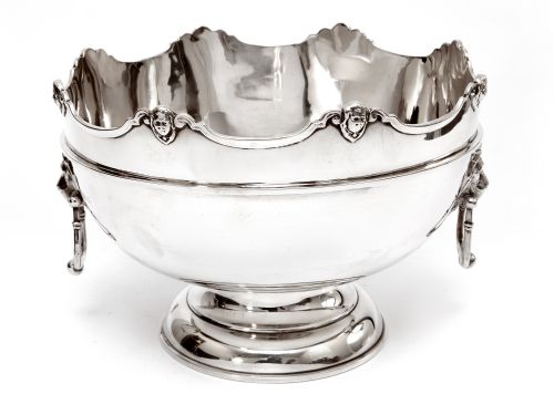 impressive edwardian william hutton son silver monteith style bowl - CATEGORY: ANTIQUE SILVER - DATED 1900