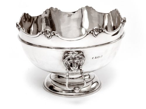 IMPRESSIVE EDWARDIAN WILLIAM HUTTON SON SILVER MONTEITH STYLE BOWL - ADDITIONAL PHOTO 1