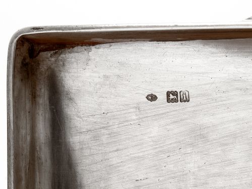 COMPLETELY PLAIN EDWARDIAN WILLIAM COMYNS CEDAR LINED SILVER CIGAR BOX - ADDITIONAL PHOTO 5