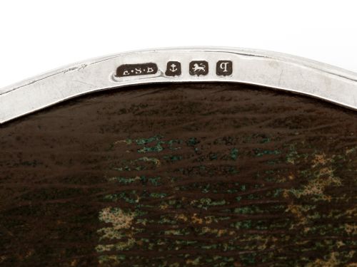 ANTIQUE SILVER TRINKET BOX IN AN OVAL SHAPED FORM WITH A PLAIN HINGED LID - ADDITIONAL PHOTO 6
