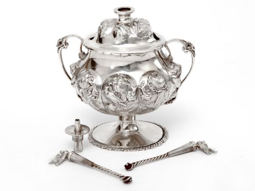 EDWARDIAN WILLIAM COMYNS SILVER TABLE CIGAR LIGHTER - ADDITIONAL PHOTO 1