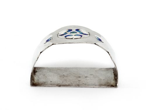 JACOBS SON DEMILUNE SILVER AND ENAMEL NAPKIN RING - ADDITIONAL PHOTO 1