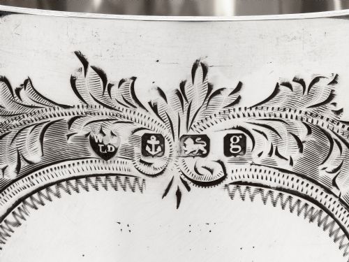 EDWARDIAN SILVER GOBLET ENGRAVED ON THE BOWL WITH SCROLLS FLORAL MOTIFS AND GARLANDS - ADDITIONAL PHOTO 4