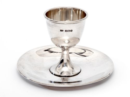 antique atkin brothers silver egg cup - CATEGORY: ANTIQUE SILVER - DATED 1920