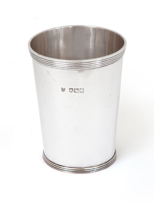 plain georgian style antique silver beaker - CATEGORY: ANTIQUE SILVER - DATED 1900