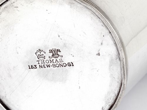 PLAIN GEORGIAN STYLE ANTIQUE SILVER BEAKER - ADDITIONAL PHOTO 1