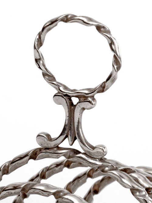 ANTIQUE SILVER PLATED TOAST RACK WITH SIX ROPE STYLE HOOPED DIVISIONS - ADDITIONAL PHOTO 3