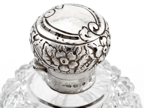 VICTORIAN CUT GLASS AND SILVER PERFUME BOTTLE - ADDITIONAL PHOTO 3