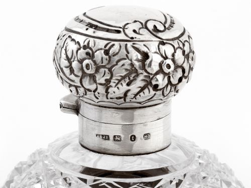 VICTORIAN CUT GLASS AND SILVER PERFUME BOTTLE - ADDITIONAL PHOTO 4