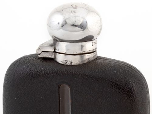 VINTAGE JAMES DIXON SON SILVER PLATED HIP FLASK WITH DETACHABLE CUP - ADDITIONAL PHOTO 4