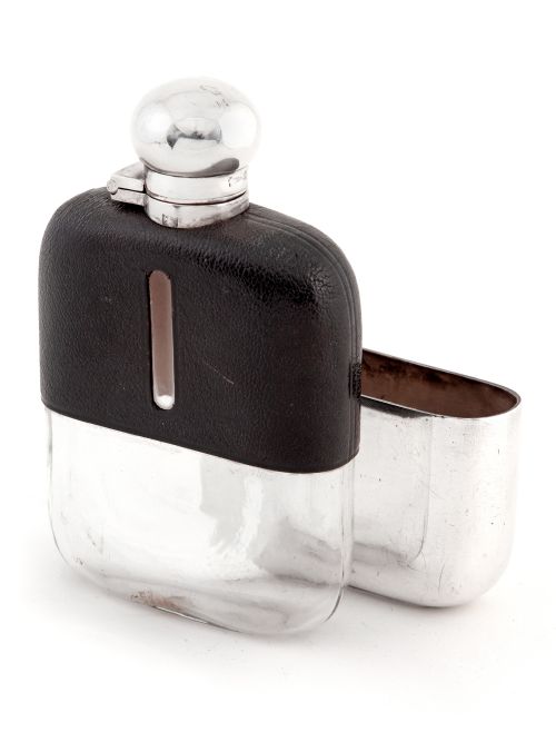 VINTAGE JAMES DIXON SON SILVER PLATED HIP FLASK WITH DETACHABLE CUP - ADDITIONAL PHOTO 6