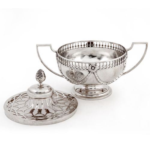 WILLIAM COMYNS EDWARDIAN SILVER POTPOURRI BOWL - ADDITIONAL PHOTO 2