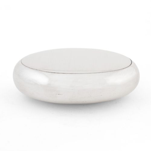 pebble shaped edwardian plain silver tobacco box - CATEGORY: ANTIQUE SILVER - DATED 1900