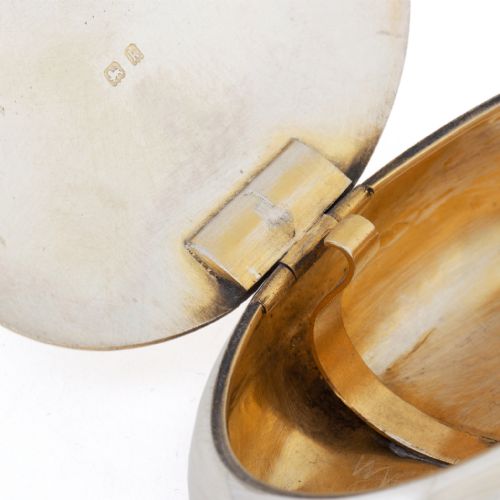 PEBBLE SHAPED EDWARDIAN PLAIN SILVER TOBACCO BOX - ADDITIONAL PHOTO 4