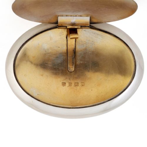 PEBBLE SHAPED EDWARDIAN PLAIN SILVER TOBACCO BOX - ADDITIONAL PHOTO 5