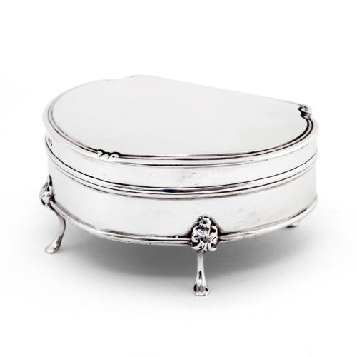 antique walker hall shaped silver jewellery box - CATEGORY: ANTIQUE SILVER - DATED 1910