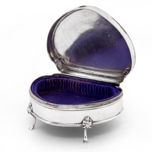 ANTIQUE WALKER HALL SHAPED SILVER JEWELLERY BOX - ADDITIONAL PHOTO 3