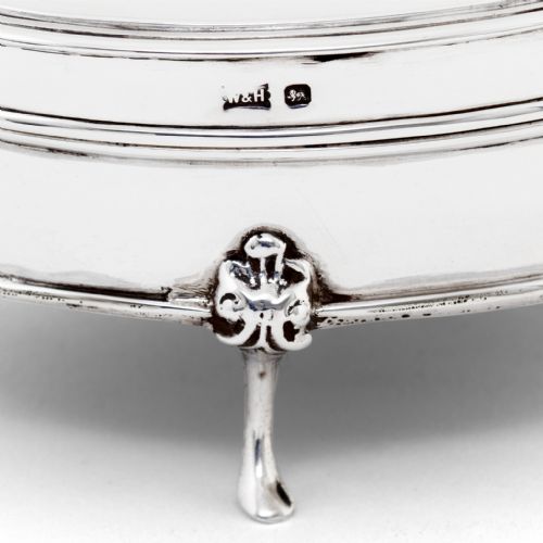 ANTIQUE WALKER HALL SHAPED SILVER JEWELLERY BOX - ADDITIONAL PHOTO 4