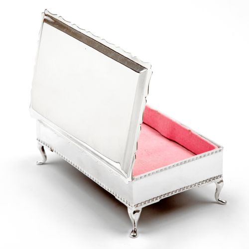 SMART GOOD QUALITY SILVER PLATED JEWELLERY BOX WITH PINK VELVET LINING - ADDITIONAL PHOTO 1