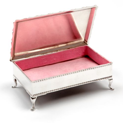 SMART GOOD QUALITY SILVER PLATED JEWELLERY BOX WITH PINK VELVET LINING - ADDITIONAL PHOTO 2