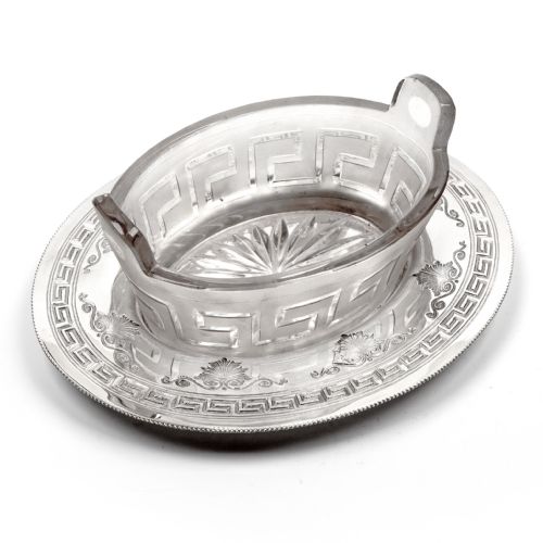 OVAL VICTORIAN SILVER PLATED BUTTER DISH WITH PULL OFF LID AND CAT FINIAL - ADDITIONAL PHOTO 5
